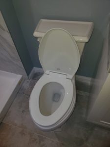New toilet installation.